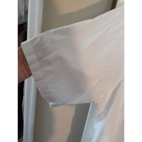 Oak Hill Dress Shirt Classic Fit No Iron  Short Sleeve Cotton White 18 1/2 Tall - Picture 3 of 7